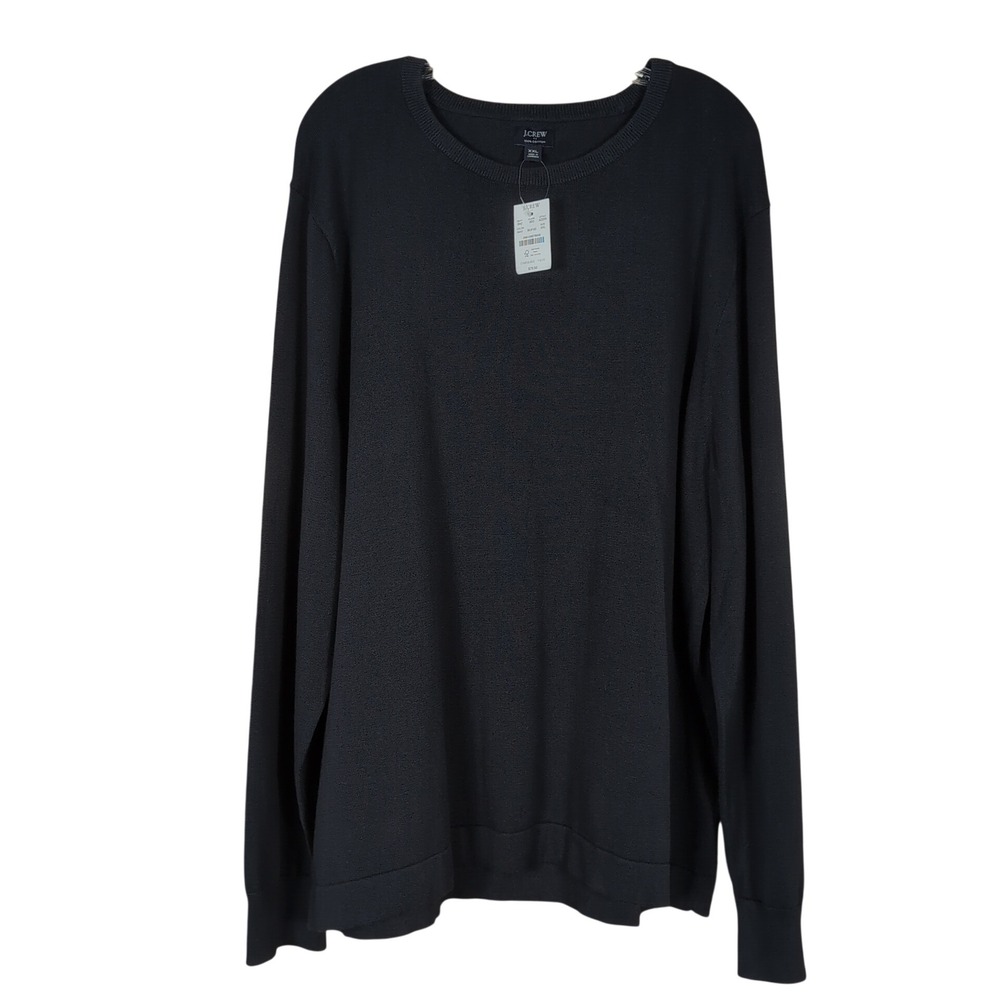 J.Crew Cotton Crewneck Sweater XXL Navy Blue Minimalist Classic Preppy NWT